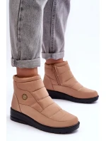 Śniegowce Damskie Ocieplane Beżowe Helis