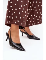 Lakované Lodičky Na Podpatku S  Černé model 21704613 - Boto