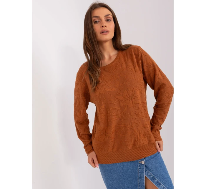 Sweter AT SW model 18884792 jasny brązowy - FPrice Sweter AT SW model 18884792 jasny brązowy - FPrice