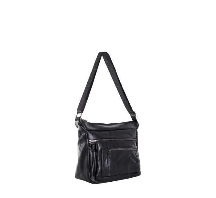 Čierna dámska taška cez rameno s vreckami