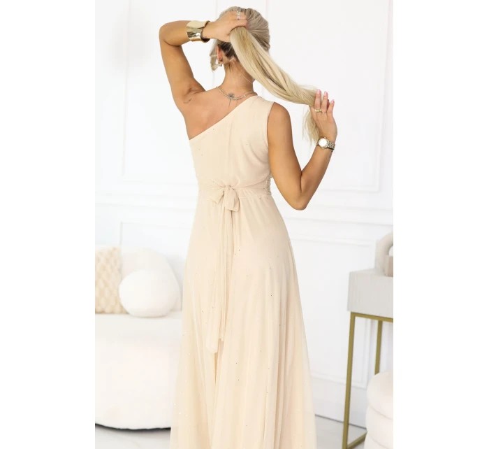 Dlouhé třpytivé večerní šaty na jedno rameno model 21943569 - numoco basic