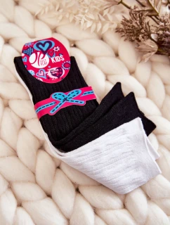 Młodzieżowe Wysokie Skarpetki Do Kolan 2-Pak Czarno-Białe