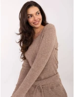 Sweter SM SW model 21771768 ciemny bezowy - FPrice Sweter SM SW model 21771768 ciemny bezowy - FPrice