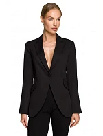 M701 Sako s jedným gombíkom a asymetrickými vreckami - čierne