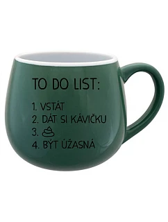 TO DO LIST: BE AMAZING - zelený keramický hrnček 300 ml