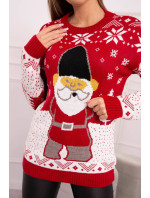 Dámsky vianočný sveter Santa Claus červený - Gemini