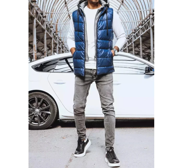 Pánska tmavomodrá vesta FashionStreet TX4138