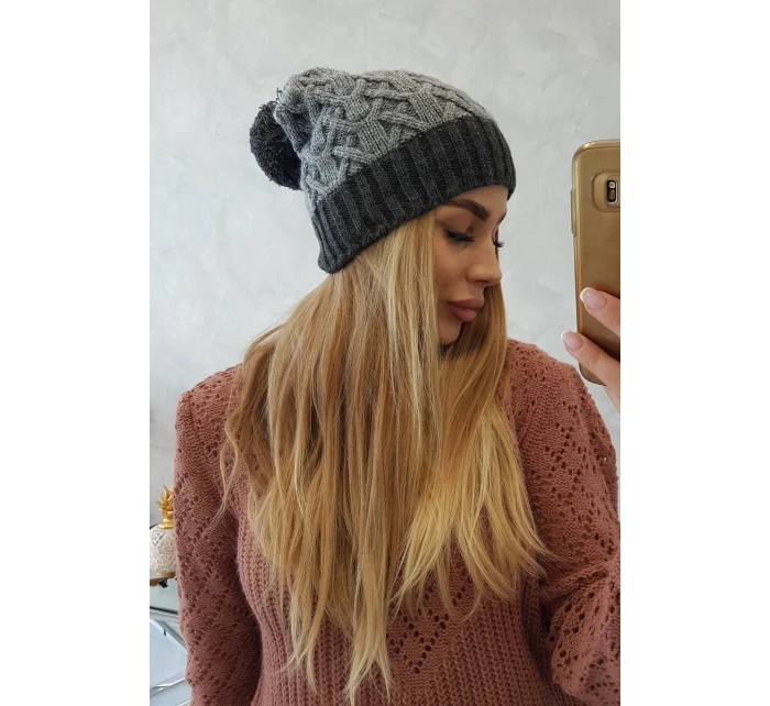 Fleecová čiapka Bibiana K264 graphite+grey