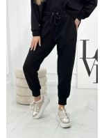 Set 2dielna mikina + nohavice Čierna