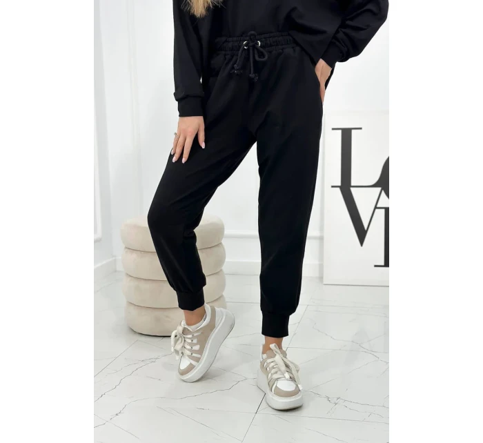 Set 2dielna mikina + nohavice Čierna