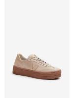 Zazoo N1100S2 Sneakersy Zamszowe Damskie Na Platformie Beżowe Zazoo N1100S2 Sneakersy Zamszowe Damskie Na Platformie Beżowe