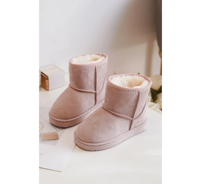 Dziecięce Ocieplane Botki Śniegowce Różowe Gooby