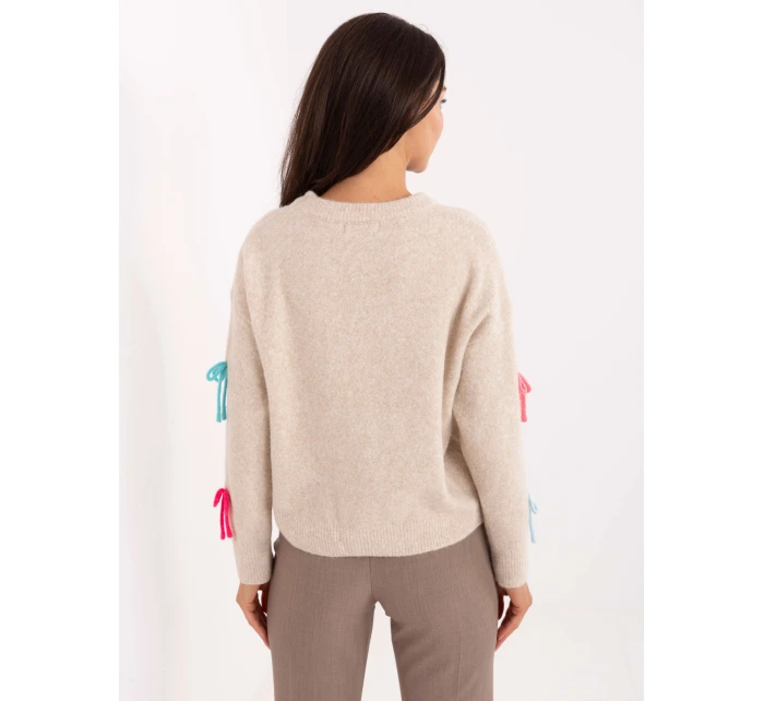 Sweter PM SW model 21300779 jasny beżowy - FPrice Sweter PM SW model 21300779 jasny beżowy - FPrice