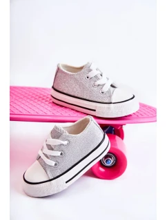 Dětské tenisky vázané stříbrný Wella