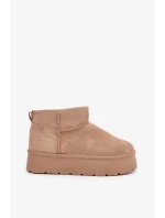 Dámske snežnice na platforme Ninala - tmavo béžové Dámske snežnice na platforme Ninala - tmavo béžové