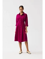 Dámske košeľové šaty S351 Plum - Stylove
