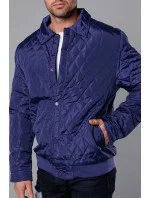 Tmavě modrá pánská prošívaná bunda s límcem model 18344909 - J.STYLE Tmavě modrá pánská prošívaná bunda s límcem model 18344909 - J.STYLE