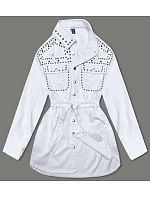 Dámska biela džínsová bunda Oversize (M6959) Dámska biela džínsová bunda Oversize (M6959)
