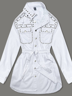 Bílá dámská džínová oversize bunda model 18568437 - A'DORO