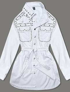 Dámska biela džínsová bunda Oversize (M6959)