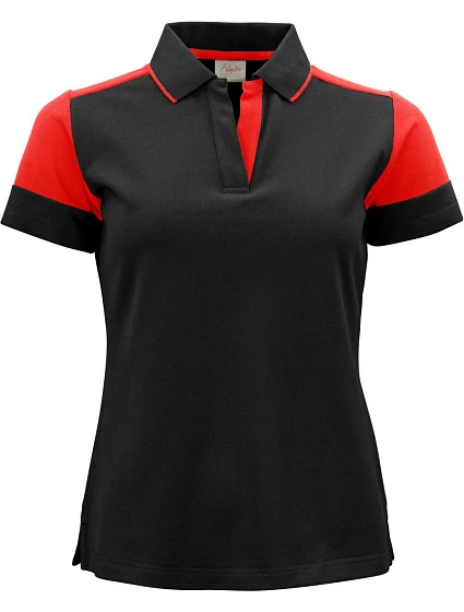 Printer Prime Polo Women Dámske piqué polo tričko z hrubej bavlny 61.5025 čierna/červená