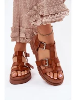 Dámské Sandály Eko Kůže S Přezkami Camel model 21699613 - Boto