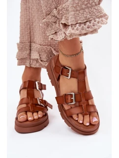 Dámské Sandály Eko Kůže S Přezkami Camel model 21699613 - Boto