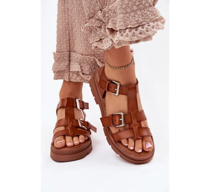 Dámské Sandály Eko Kůže S Přezkami Camel model 21699613 - Boto