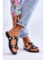 Damskie Klapki Z Dużymi Ćwiekami Czarne Mercure Damskie Klapki Z Dużymi Ćwiekami Czarne Mercure