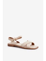 Dámské Ploché Sandály Z  Beige model 21664339 - S.Barski