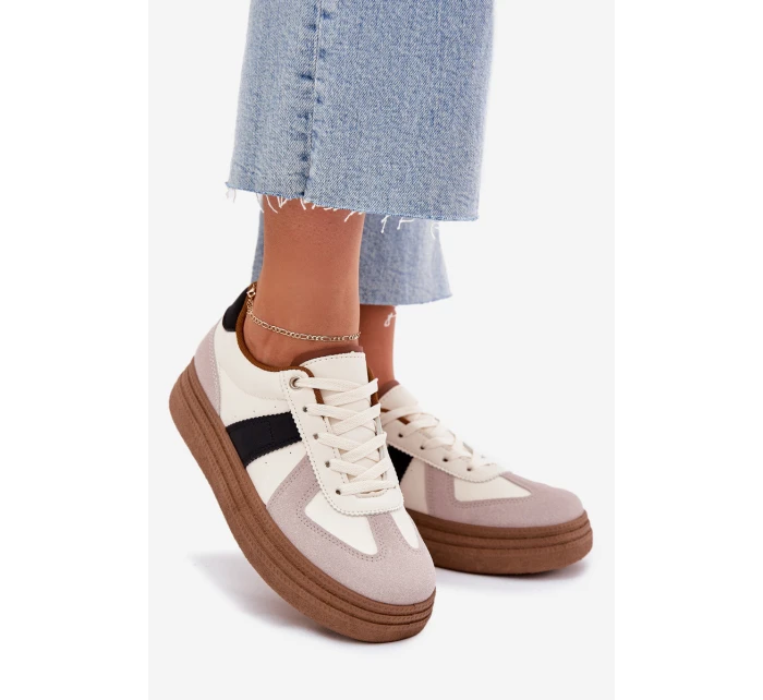 Dámské tenisky na platformě béžové model 21702556 - Boto Dámské tenisky na platformě béžové model 21702556 - Boto