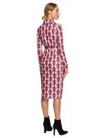 M706 Šaty s rukávmi, golierom a potlačou - model 2 M706 Šaty s rukávmi, golierom a potlačou - model 2