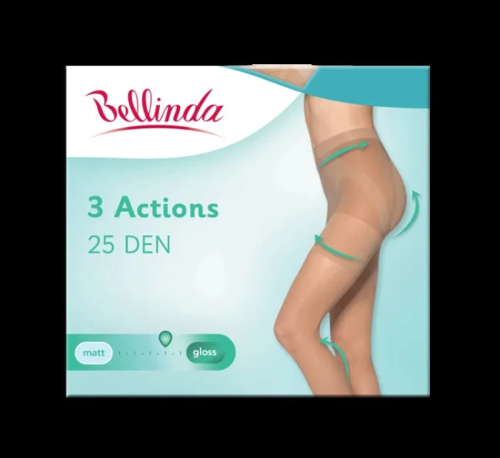 Dámske tvarujúce pančuchy 3 ACTIONS 25 den Black - BELLINDA