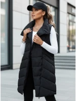 Dámská prošívaná dlouhá vesta bez kapuce černá Dstreet model 21979794 - FashionStreet