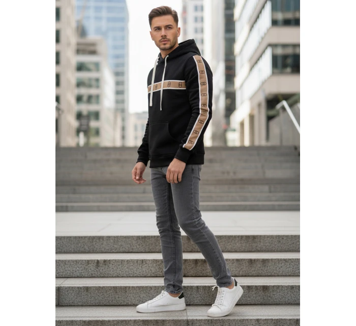 Pánska mikina s kapucňou čierna Dstreet BX5944