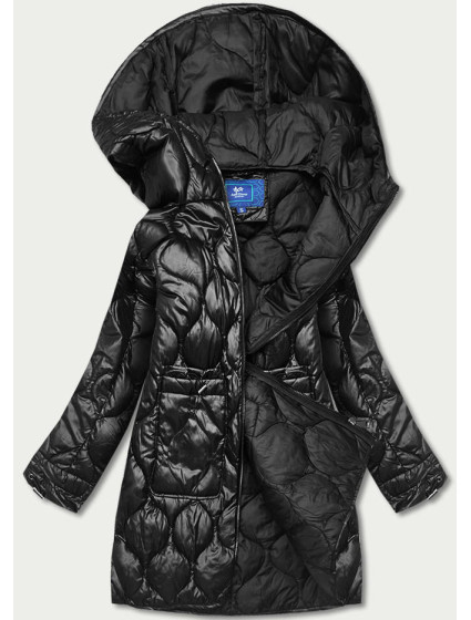 Čierna dámska bunda s ozdobným prešívaním (AG1-J9086)