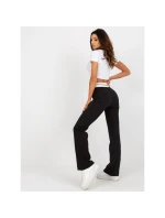 Čierne látkové nohavice do zvonu bez vreciek (DHJ-SP-6971.33P) Čierne látkové nohavice do zvonu bez vreciek (DHJ-SP-6971.33P)