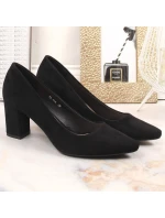 W model 21186854 černé semišové lodičky na jehlovém podpatku - SERGIO LEONE W model 21186854 černé semišové lodičky na jehlovém podpatku - SERGIO LEONE