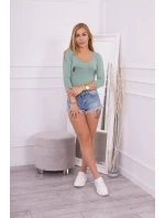 model 18746494 body s potiskem pistole tmavě mátové barvy - K-Fashion