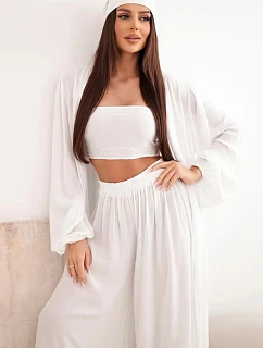Dámský viskózový model 22084739 komplet v boho stylu bílý - K-Fashion