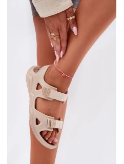 Piankowe Sandały Damskie Na Platformie Big Star RR274A515 Beżowe