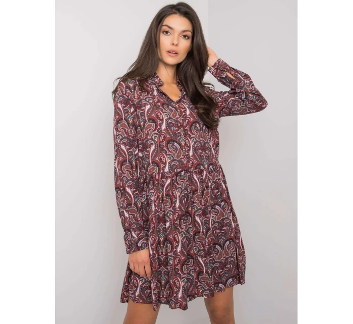 Šaty D73771M30227 tmavo hnedé