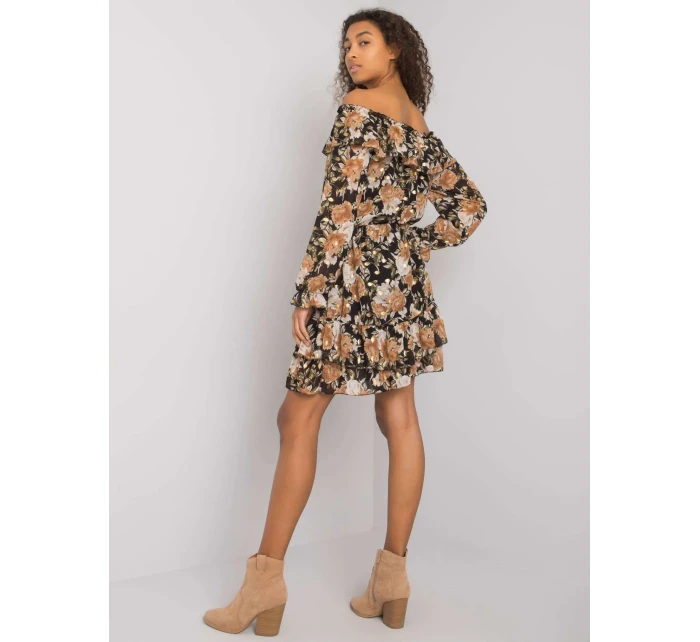 Šaty DHJ SK 15015 2.73P čierna a béžová