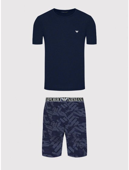 Pánske pyžamo krátke - 111573 2R509 96035 - tm.modrá - Emporio Armani