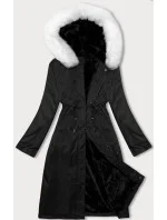 Dámska zimná bunda S'West s kožušinou Black and White (R558-1026)