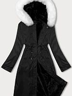 Dámska zimná bunda S'West s kožušinou Black and White (R558-1026)