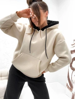 Černá hrubší dvoubarevná dámská tepláková souprava (VE102)