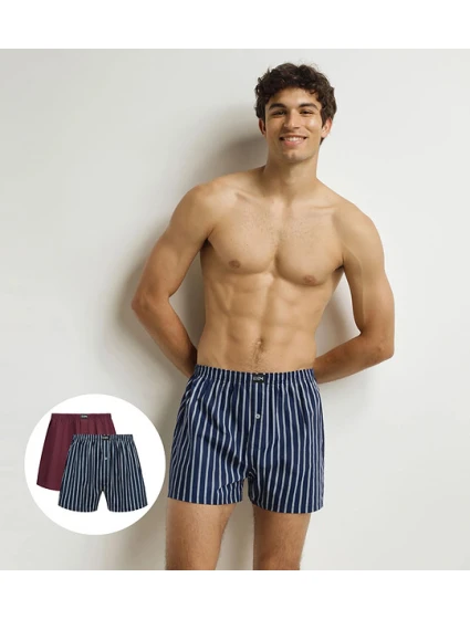 Pánské volné boxerky 2 ks COTTON STRETCH model 21339553 BOXER 2x  tmavě červená - DIM