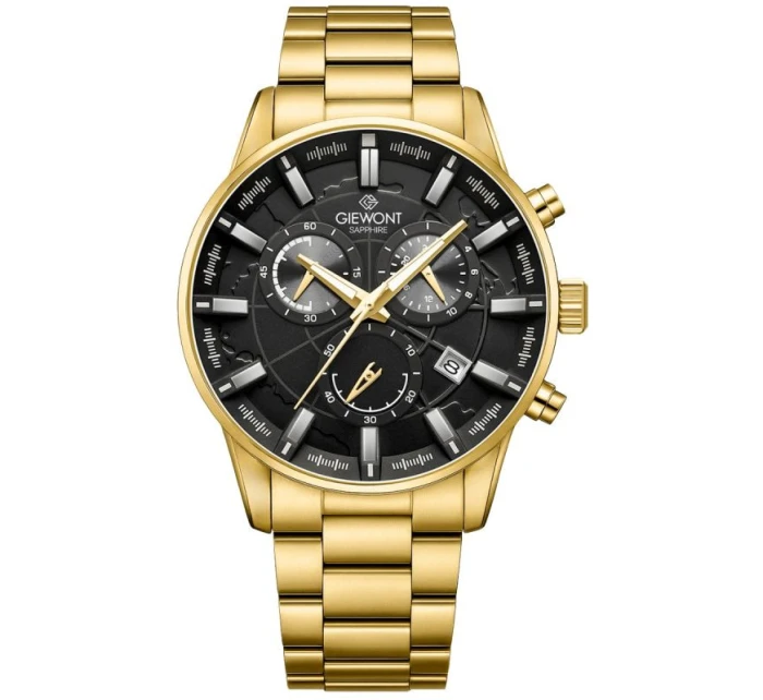 Pánské hodinky Chronograph Sapphire Gold Black model 21807517 - Giewont Pánské hodinky Chronograph Sapphire Gold Black model 21807517 - Giewont