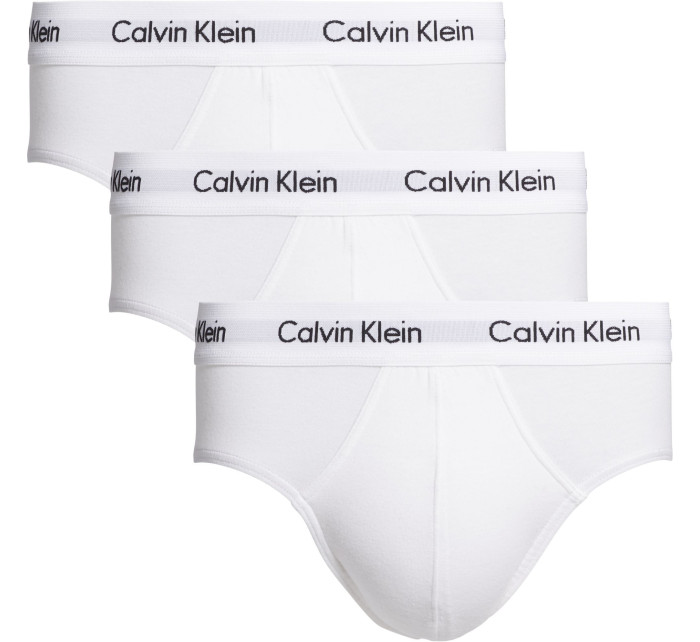 Pánske slipy 3 Pack Briefs Cotton Stretch 0000U2661G 100 biela - Calvin Klein